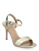 Gwen Metallic Leather Sandal Sandal Med Hæl Gold Lauren Ralph Lauren