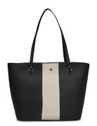 Crosshatch Leather Medium Karly Tote Bags Totes Black Lauren Ralph Lauren