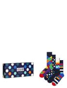 4-Pack Multi-Color Socks Gift Set Lingerie Socks Regular Socks Navy Happy Socks