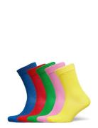 5-Pack Solid Socks Underwear Socks Regular Socks Yellow Happy Socks