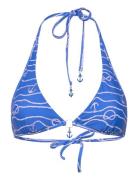 Set Sail Long Line Halter Bra Swimwear Bikinis Bikini Tops Triangle Bikinitops Blue Seafolly