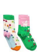 2-Pack Kids Poodle & Flowers Socks Sokker Strømper Multi/patterned Happy Socks