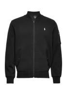 Double-Knit Bomber Jacket Bomberjakke Jakke Black Polo Ralph Lauren