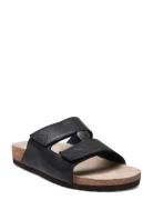 Slhbastian Leather Strap Slider B Shoes Summer Shoes Sandals Black Selected Homme