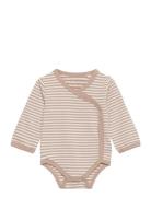 Wrap Body Ls Y/D Stripe Bodies Wrap Bodies Beige Fixoni