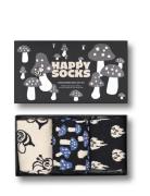 3-Pack Monochrome Magic Socks Gift Set Lingerie Socks Regular Socks Black Happy Socks