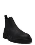 Cph128M Waxed Nabuc Black Støvlet Chelsea Boot Black Copenhagen Studios