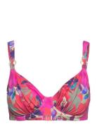 Playa Del Carmen Uw Gathered Full Cup Bikini Top Swimwear Bikinis Bikini Tops Wired Bikinitops Pink Fantasie