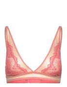 Lace Plunge Bralette Lingerie Bras & Tops Soft Bras Bralette Pink Understatement Underwear