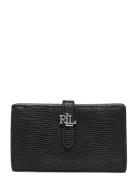 Lizard-Embossed Leather Wallet Bags Card Holders & Wallets Wallets Black Lauren Ralph Lauren
