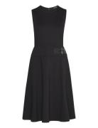 Buckle-Trim Ponte Sleeveless Dress Knælang Kjole Black Lauren Ralph Lauren