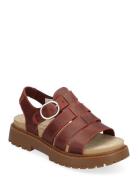 Clairemont Way Fisherman Sandal Dark Red Full Grain Flade Sandaler Burgundy Timberland