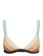 Block Party Spliced Fixed Tri Swimwear Bikinis Bikini Tops Triangle Bikinitops Green Rip Curl