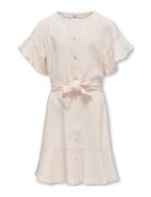 Kogcaro S/S Belt Dress Wvn Dresses & Skirts Dresses Casual Dresses Short-sleeved Casual Dresses Pink Kids Only