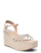 Jaded Sandal Sko Med Kilehæl Beige Steve Madden