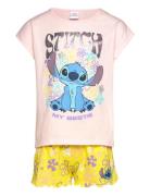 Set 2P Short + Ts Pyjamassæt Multi/patterned Lilo & Stitch