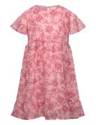 Dress Flower Dobby Dresses & Skirts Dresses Casual Dresses Short-sleeved Casual Dresses Pink Creamie