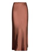 Cc Heart Skyler Mid-Length Skirt Knælang Nederdel Brown Coster Copenhagen