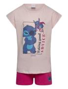 Set 2P Short + Ts Sets Sets With Short-sleeved T-shirt Pink Lilo & Stitch