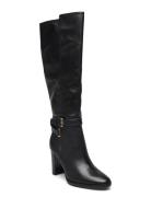 Manchester Burnished Leather Tall Boot Lange Støvler Black Lauren Ralph Lauren