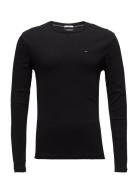 Tjm Original Rib Longsleeve Tee Tops T-Langærmet Skjorte Black Tommy Jeans