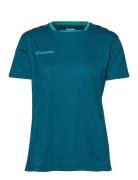 Hmlauthentic Poly Jersey Woman S/S Sport T-shirts & Tops Short-sleeved Blue Hummel