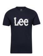 Wobbly Logo Tee Tops T-Kortærmet Skjorte Navy Lee Jeans