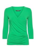 Surplice Jersey Top Tops T-shirts & Tops Long-sleeved Green Lauren Ralph Lauren