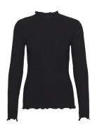 5X5 Solid Trutte Tops T-shirts & Tops Long-sleeved Black Mads Nørgaard