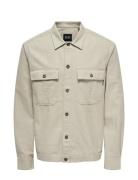 Onskennet Ls Linen Overshirt Noos Tops Overshirts Beige ONLY & SONS