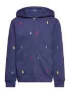 Magic Fleece-Ls Fz Hd-Kn-Sws Tops Sweatshirts & Hoodies Hoodies Blue Ralph Lauren Kids