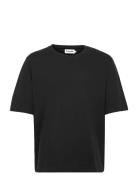 Mid Sleeve Solid Tops T-Kortærmet Skjorte Black Resteröds