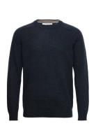 Slhnewcoban Lambs Wool Crew Neck W Noos Tops Knitwear Round Necks Navy Selected Homme