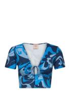 Top Tops Blouses Short-sleeved Blue Barbara Kristoffersen By Rosemunde