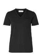 Organic T-Shirt Tops T-shirts & Tops Short-sleeved Black Rosemunde