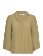 Mschgaliena Morocco 3/4 Shirt Tops Blouses Long-sleeved Khaki Green MSCH Copenhagen