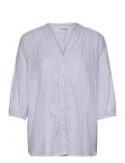 Slfalberta 3/4 Shirt W Tops Shirts Long-sleeved Blue Selected Femme