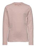 T-Shirt Ls - Yd Stripe Tops T-shirts Long-sleeved T-Skjorte Pink En Fant