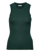 2Nd Consuelo - Knit Viscose Tops T-shirts & Tops Sleeveless Green 2NDDAY