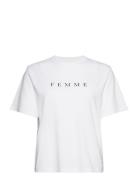 Slfvilja Ss Printed Tee W Noos Tops T-shirts & Tops Short-sleeved White Selected Femme