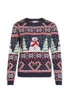 Vianna L/S Snowman Christmas Knit Top/Ka Tops Knitwear Jumpers Multi/patterned Vila