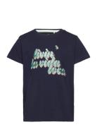 Tncille S_S Tee Tops T-Kortærmet Skjorte Navy The New