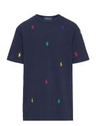 Polo Pony Cotton Mesh Tee Tops T-Kortærmet Skjorte Navy Ralph Lauren Kids