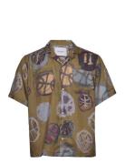 Kabangu Aop Tencel Ss Shirt Tops Shirts Short-sleeved Multi/patterned Les Deux