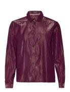 Cotton Lurex Regular Fit Shirt Tops Shirts Long-sleeved Purple Scotch & Soda