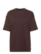 Ally Organic Cotton/Modal Over D Tee Tops T-shirts & Tops Short-sleeved Brown Lexington Clothing