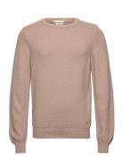 The Organic Waffle Knit Tops Knitwear Round Necks Beige By Garment Makers