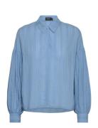 Slamanza Shirt Blouse Ls Tops Blouses Long-sleeved Blue Soaked In Luxury