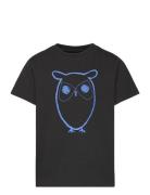 Big Owl T-Shirt - Gots/Vegan Tops T-Kortærmet Skjorte Black Knowledge Cotton Apparel