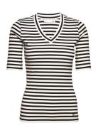 Dagnaiw Striped V T-Shirt Tops T-shirts & Tops Short-sleeved Multi/patterned InWear
